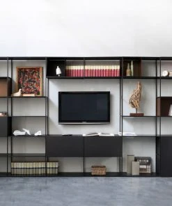 Easy Irony TV Bookcase - / Compo G - L 352 X H 226 Cm - Zeus -made in design shop bookcase easy irony tv sanded black copper madeindesign 366966 product800