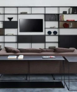 Easy Irony TV Bookcase - / Compo G - L 352 X H 226 Cm - Zeus -made in design shop bookcase easy irony tv sanded black copper madeindesign 366967 product800