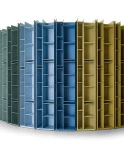 Random 3C Bookcase - / L 46 X H 217 Cm - MDF Italia -made in design shop bookcase random 3c light grey madeindesign 285007 product800