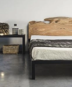Old Times Double Bed - / 162 X 210 Cm - Zeus -made in design shop double bed old times wooden headboard copper black structure madeindesign 223062 product800