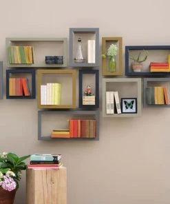 Bigstick Shelf - Lacquered Sheet Metal - 36 X 36 Cm - Presse Citron -made in design shop shelf bigstick grey madeindesign 258990 product800