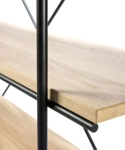 Rise Shelf - / Solid Oak & Metal - L 140 X H 165 Cm - Ethnicraft -made in design shop shelf rise oak black madeindesign 349759 product800