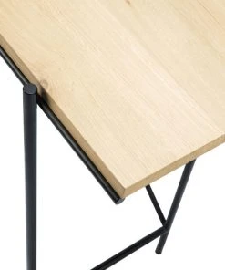 Rise Shelf - / Solid Oak & Metal - L 140 X H 165 Cm - Ethnicraft -made in design shop shelf rise oak black madeindesign 349760 product800