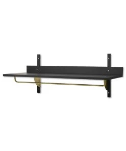 Sector Shelf - / L 87 X D 37 Cm - With Hanger - Ferm Living -made in design shop shelf sector black ash brass madeindesign 392950 product800
