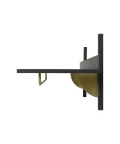 Sector Shelf - / L 87 X D 37 Cm - With Hanger - Ferm Living -made in design shop shelf sector black ash brass madeindesign 392953 product800