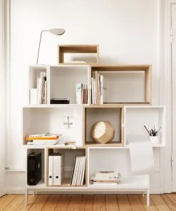 Stacked 2.0 Shelf - / Medium Carré 43x43 Cm / Sans Fond - Muuto -made in design shop shelf stacked 2 0 light grey madeindesign 303921 product800