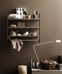 String® Pocket Metal Shelf - / Perforated Steel - L 60 X H 50 Cm - String Furniture -made in design shop shelf stringr pocket metal white madeindesign 373631 product800