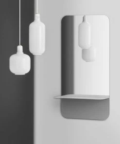 Horizon Vertical Wall Mirror - Shelf - Normann Copenhagen -made in design shop wall mirror horizon vertical blanc madeindesign 275919 product800