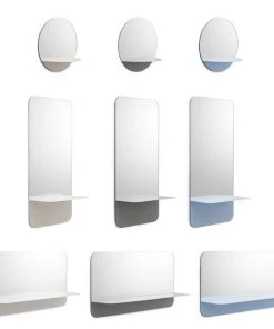 Horizon Vertical Wall Mirror - Shelf - Normann Copenhagen -made in design shop wall mirror horizon vertical blanc madeindesign 275920 product800